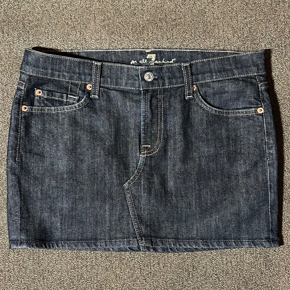 7 For All Mankind Roxanne Denim Mini Skirt. - Picture 1 of 9